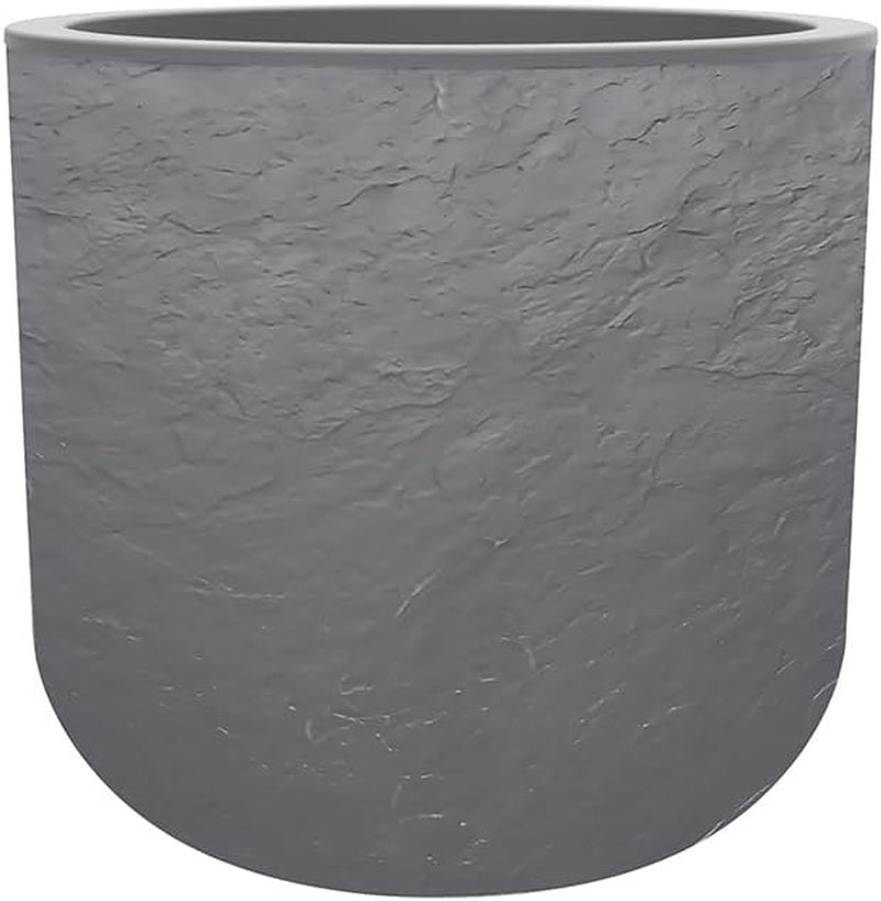 Doniczka okrągła, 40 cm, Volcania'Up 32,5 l, wygląd kamienia, pojedyncza ściana, powierzchnia zbiornika na wodę, Ø 38,5 x wys. 36,8 cm, antracytowy szary