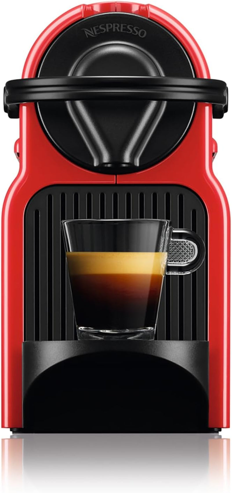 Ekspres do kawy Krups Nespresso Inissia - kompaktowy ekspres do kawy na kapsułki, ciśnienie 19 barów, szybkie nagrzewanie w 25 sekund, funkcja oszczędzania energii, zbiornik na wodę 0,7 l, czerwony, model YY5506FD