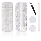 5600 Stück Strasssteine ​​​​Nägel Nail Art, 36 Farben Glitzersteine, Dekorationen Nagelsteine ​​​​Für Nagelkunst, Einschließlich Wachsstift Für Strasssteine ​​​​Und Strass-Picker