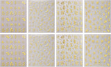 JMEOWIO Nagelsticker Goldene Blumen 8 Blatt Nail Art Naklejka Selbstklebend Nagelaufkleber Dekoration Nageldesign Zubehör