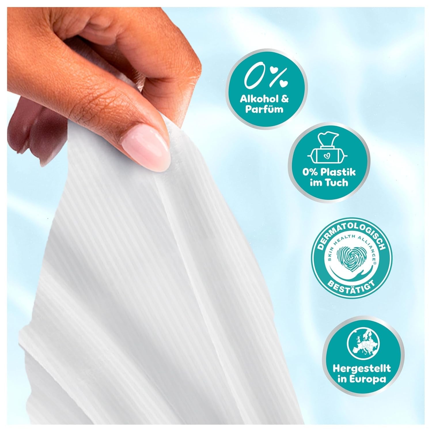 Chusteczki dla niemowląt Pampers 99% Water, 12 opakowań po 60 chusteczek = 720 chusteczek dla niemowląt, lekki balsam 99% wody