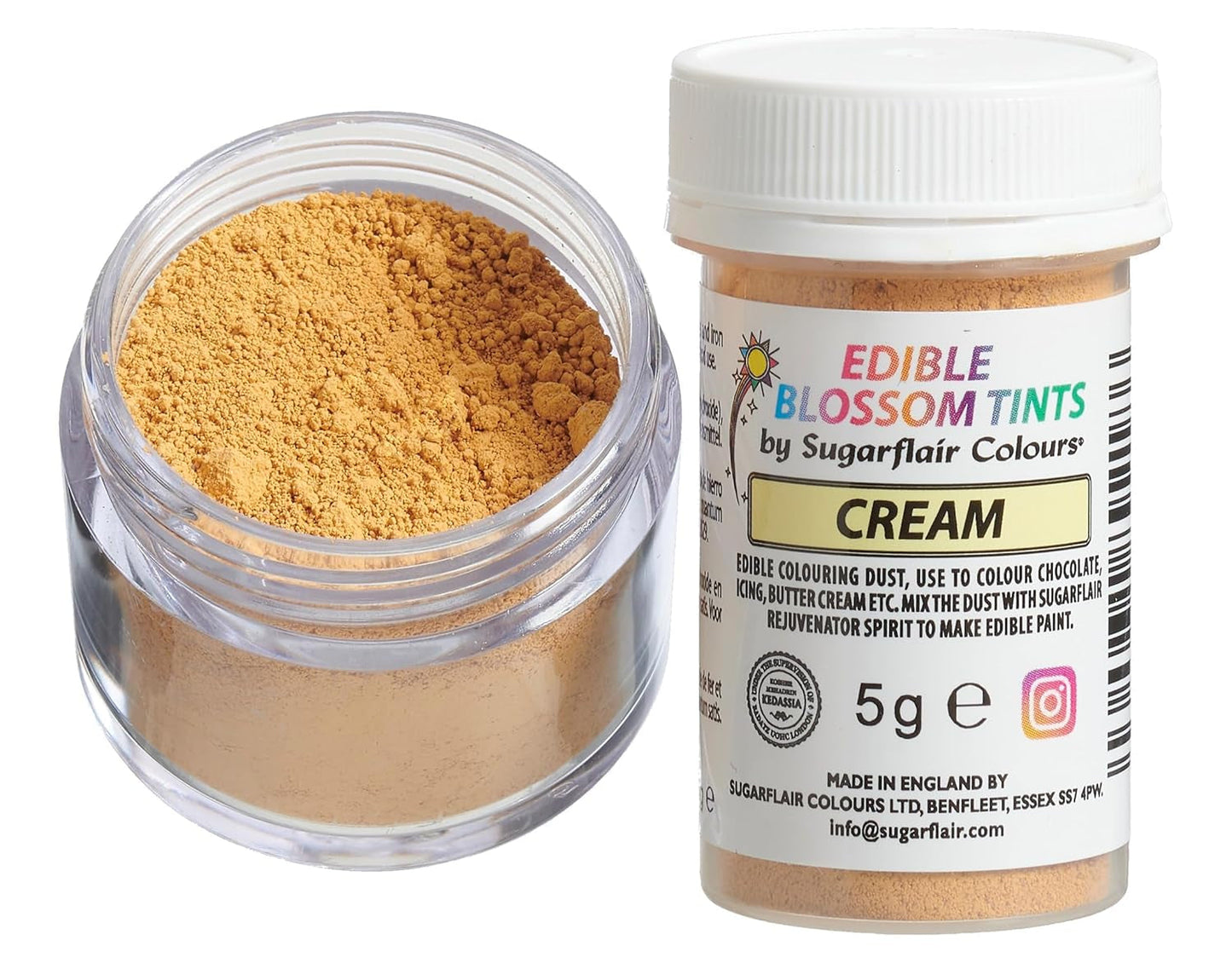 Sugarflair Blossom Tint Dust Cream Barwnik spożywczy w proszku - Barwnik spożywczy w proszku do dekorowania ciast, pasty cukrowej, kremówki, lukieru, czekolady, kremu maślanego, makaroników i innych - 5G