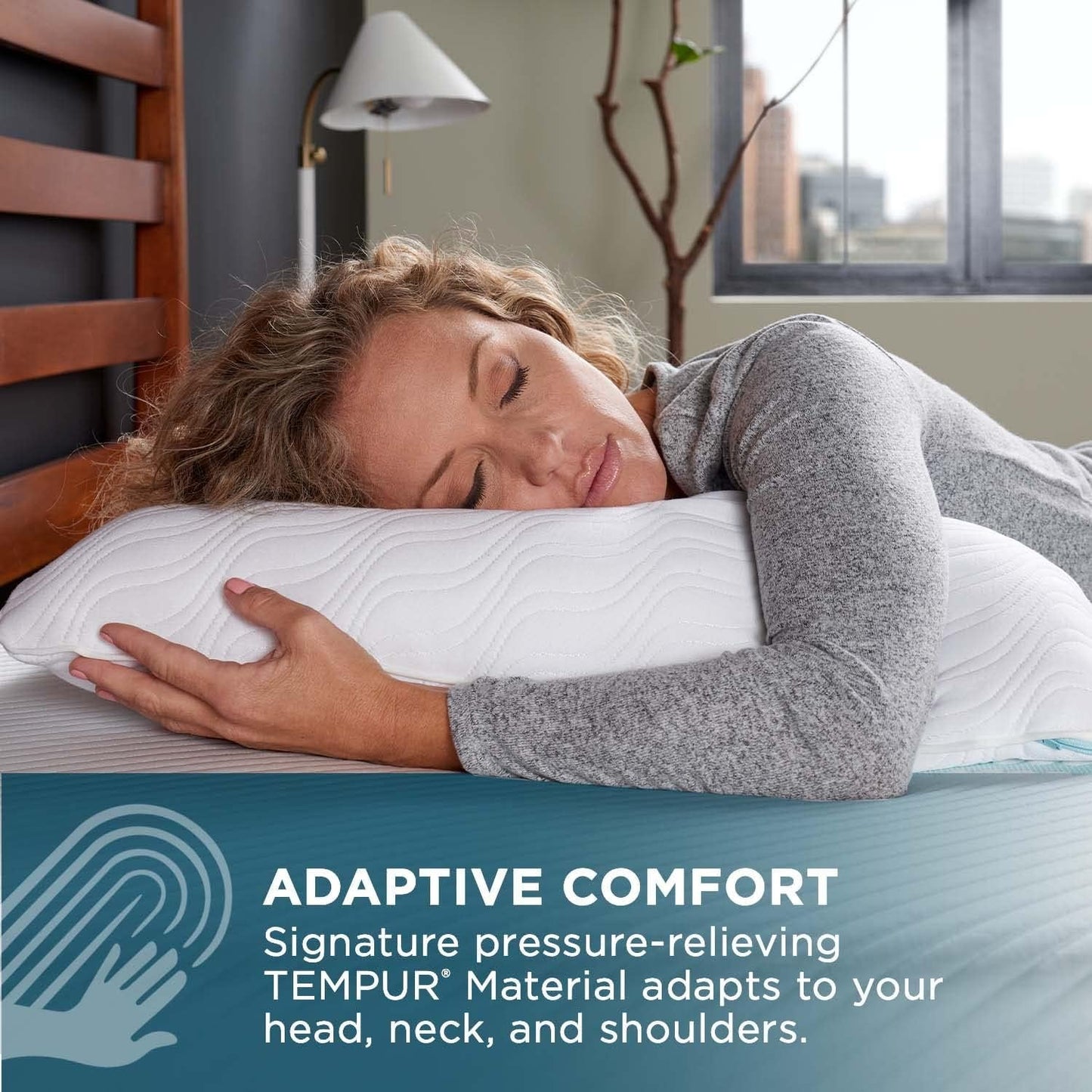TEMPUR-PEDIC Poduszka Tempur-Cloud Prohi, pianka memory, biały/bogaty ogród, poduszki King Standard Naty Shop