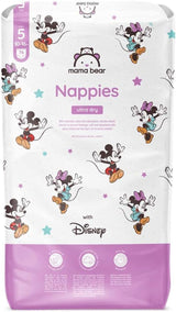 Marka Amazon: pieluszki Mama Bear Disney Ultra Dry, rozmiar 3 (4–9 kg) – pudełko miesięczne, białe, 172 szt. (2 opakowania po 86 szt.)