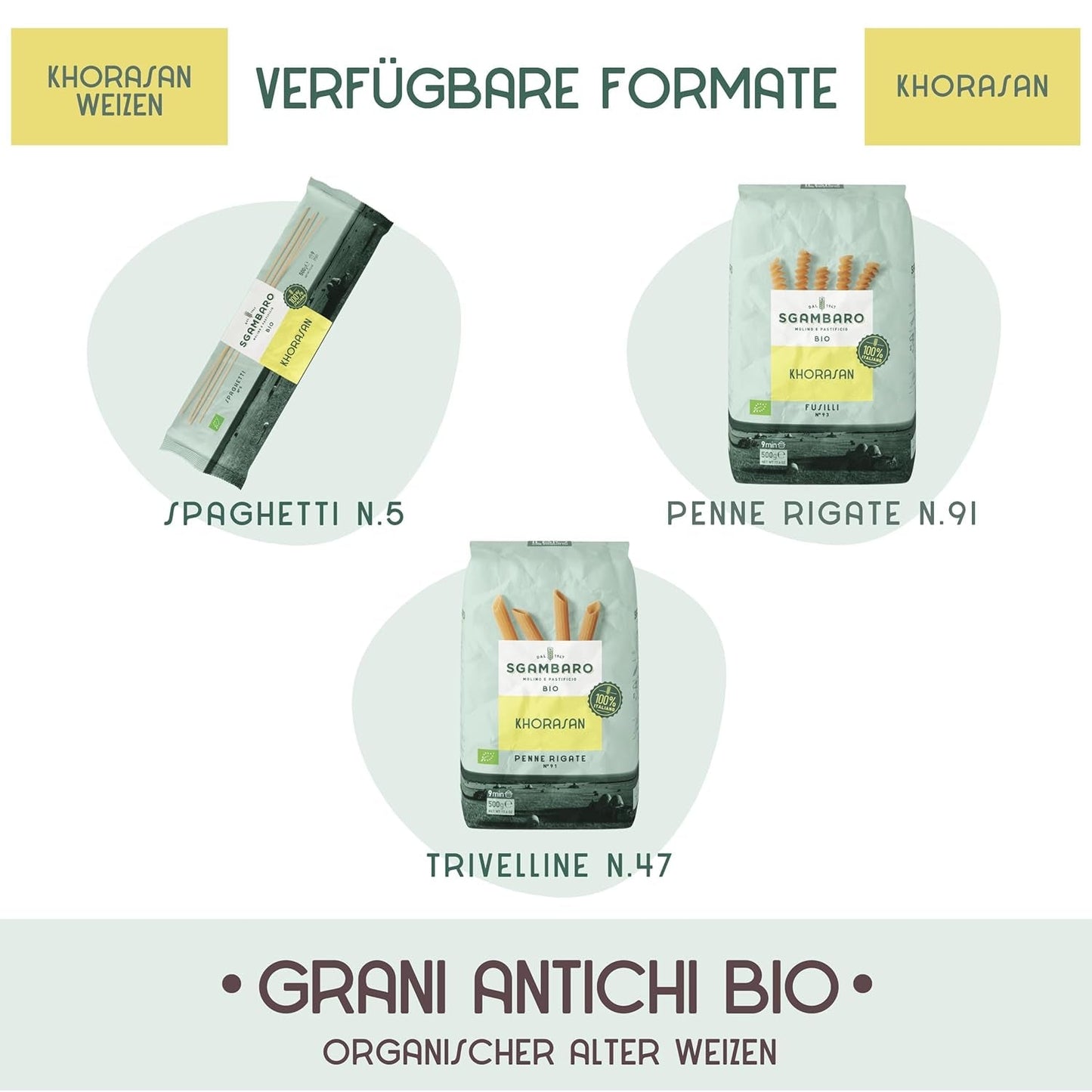 Organiczny makaron Fusilli nr 93 - 500 g pszenicy Khorasan - Starożytna pszenica o wysokiej zawartości białka, w 100% uprawiana we Włoszech - Wszechstronna w kuchni i bogata w składniki odżywcze