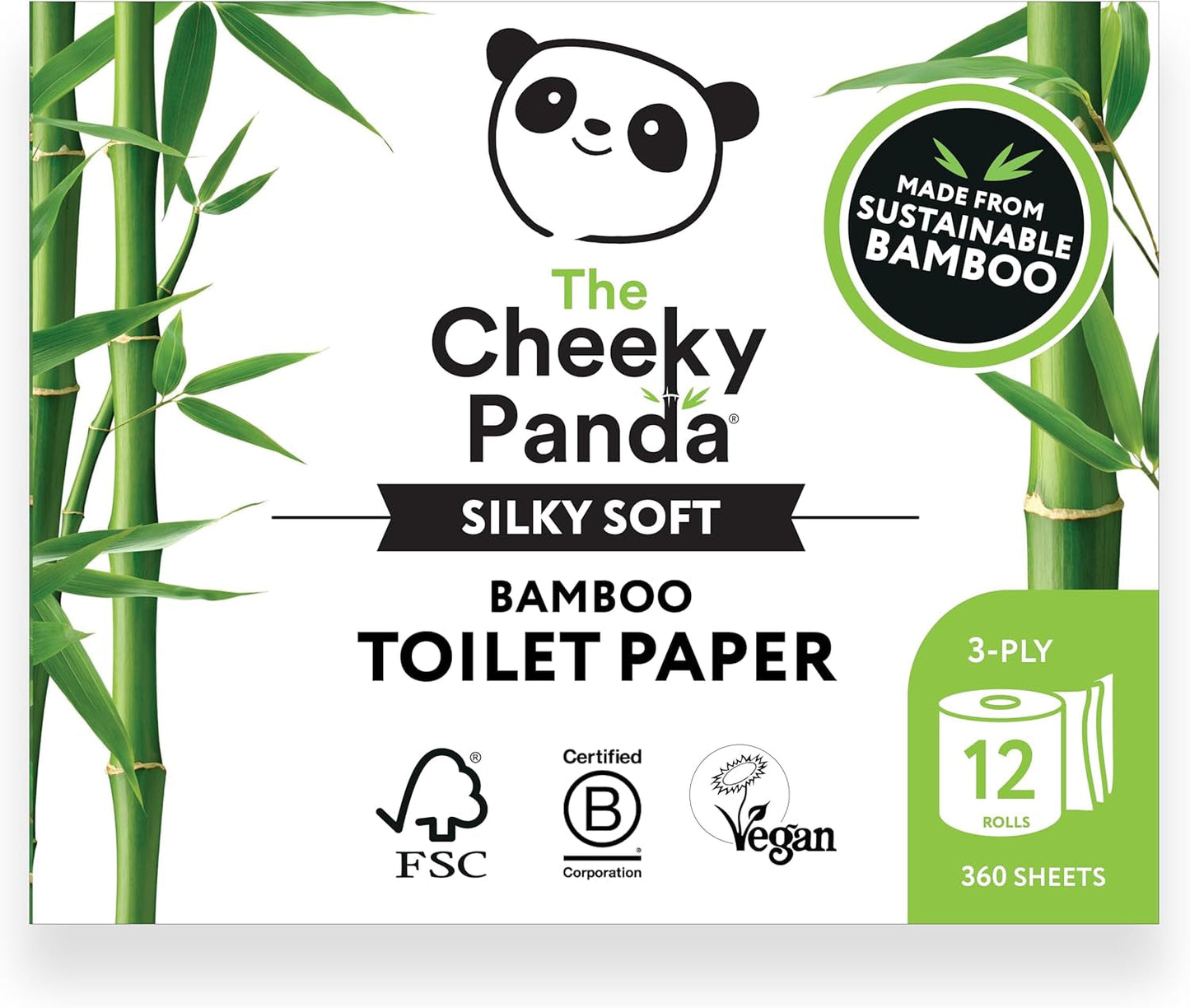 Bambusowe serwetki koktajlowe Cheeky Panda | serwetki białe 100 sztuk serwetek papierowych