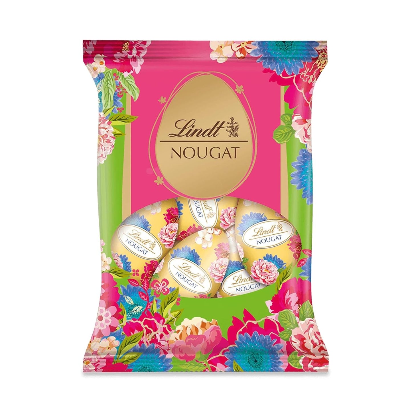 Jajka Lindt Nougat Edition Kwiat 90g | Nugat z orzechów laskowych w delikatnej mlecznej czekoladzie | Wiosenny projekt pisanek | Czekolada Wielkanocna | Czekoladowe Jajka | Prezent czekoladowy | Pomysł na prezent