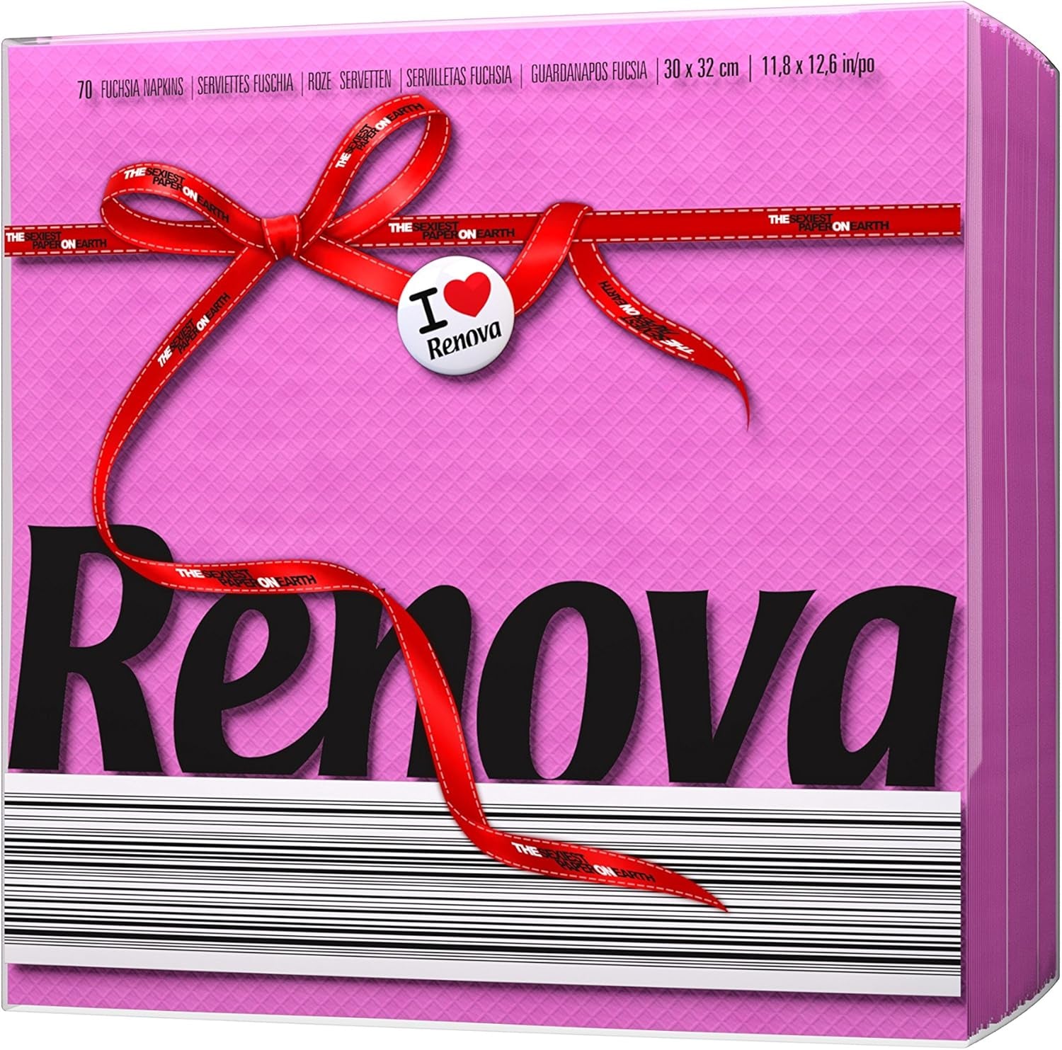 Serwetki papierowe Renova Red Label w kolorze fuksji - 70 serwetek
