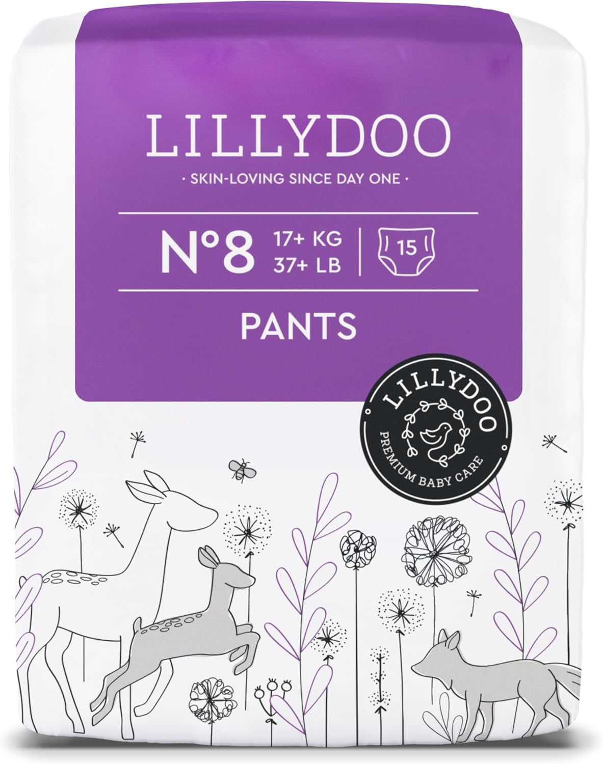 Spodnie LILLYDOO przyjazne dla skóry, rozmiar 5 (12-17 kg), opakowanie miesięczne (105 sztuk)