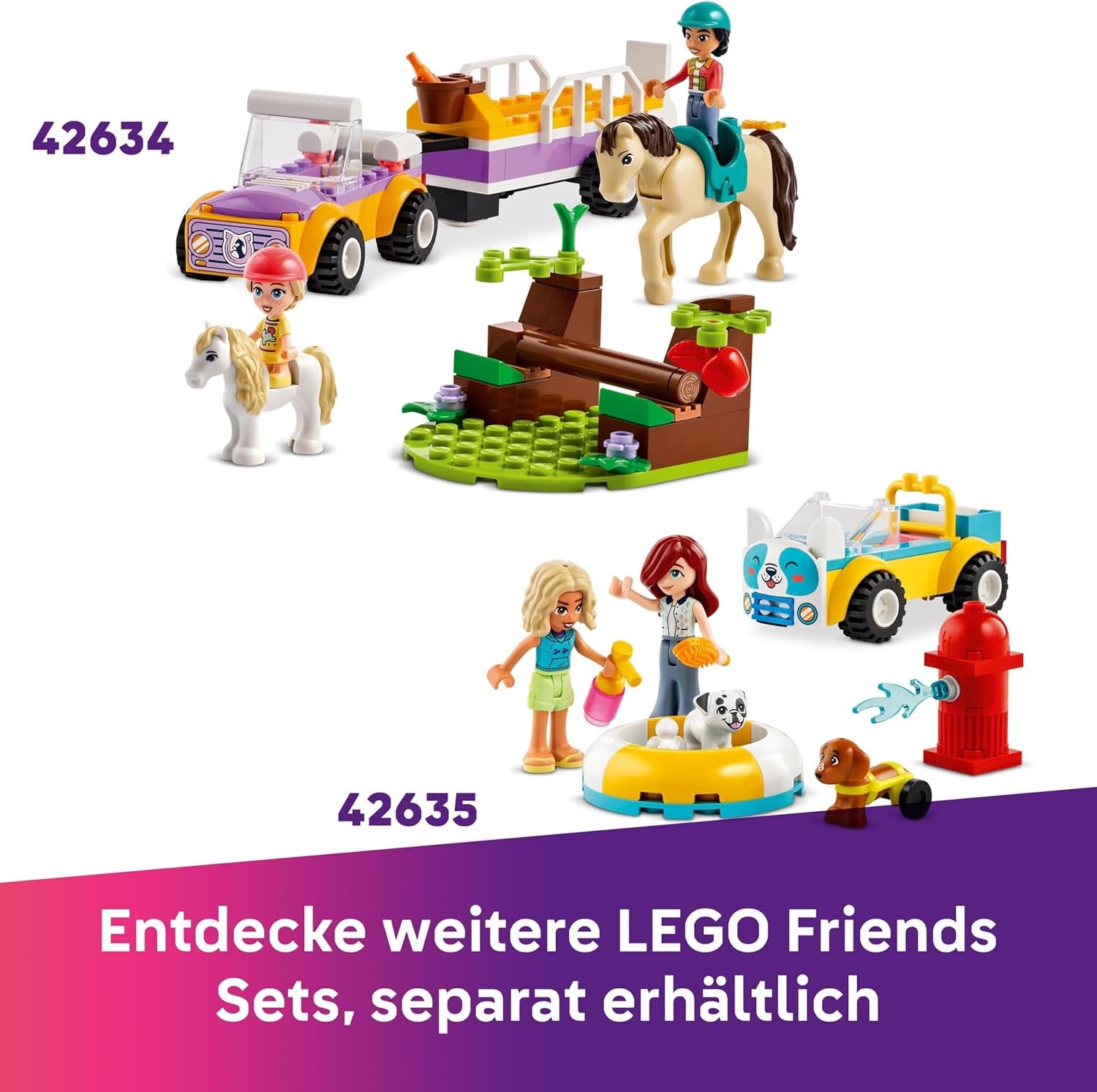 LEGO Friends Ciężarówka z lodami w Heartlake Zestaw do zabawy w udawanie 2 figurki i króliczek Zestaw do budowania 4-letnie dziewczynki Postać z minifigurką Zabawka do budowania 42644 Zestawy do budowania Besuche den LEGO-Store