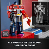 Zestaw LEGO 10302 Icons Optimus Prime, figurka robota 2 w 1 i model ciężarówki, zabawkowy model transformatora dla dorosłych, prezent urodzinowy lub świąteczny dla mężczyzn, kobiet, dla niej i dla niego Zestawy do budowania Besuche den LEGO-Store