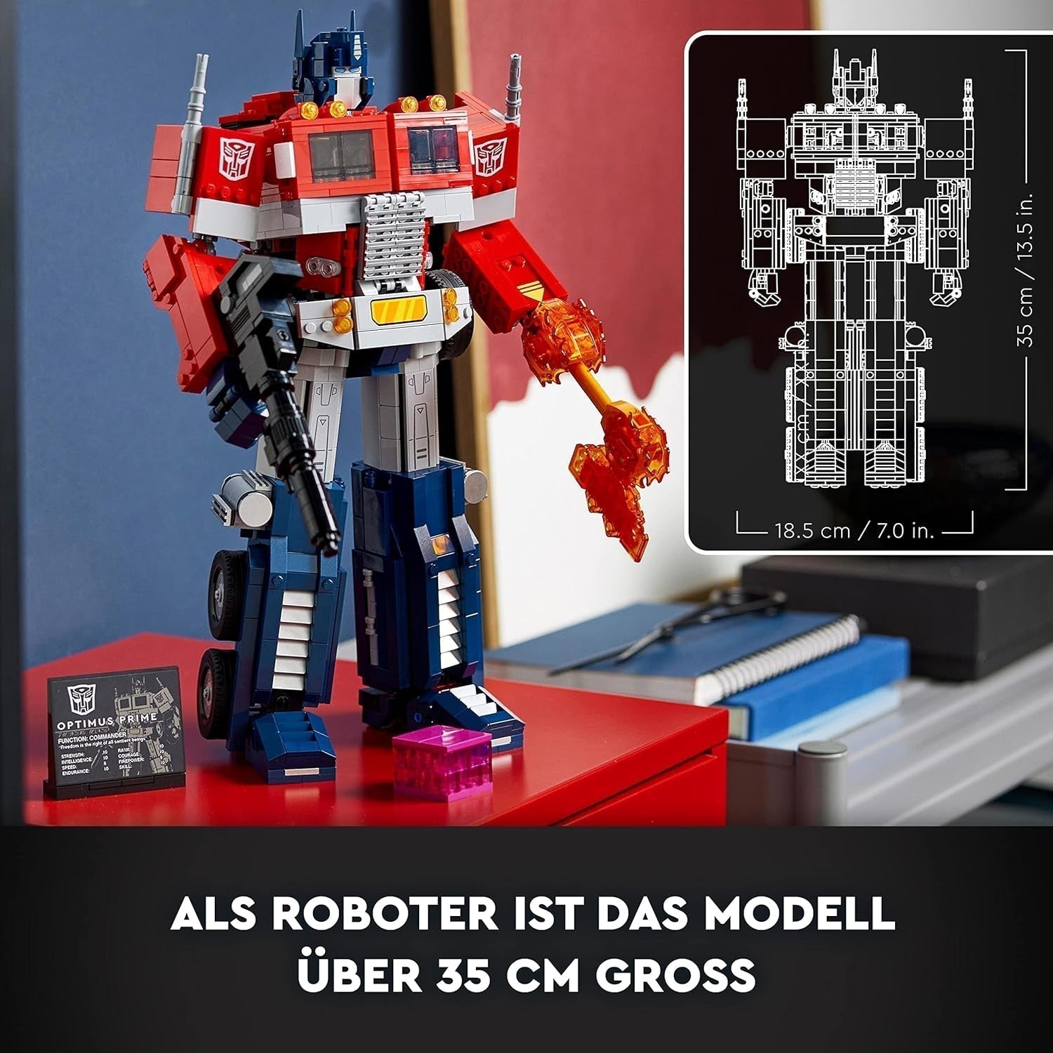 Zestaw LEGO 10302 Icons Optimus Prime, figurka robota 2 w 1 i model ciężarówki, zabawkowy model transformatora dla dorosłych, prezent urodzinowy lub świąteczny dla mężczyzn, kobiet, dla niej i dla niego Zestawy do budowania Besuche den LEGO-Store