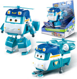 Super Wings 5" Transformujące postacie 2-pak Transformujący doładowany Jett + Tino Transformator Zabawka dla chłopców i dziewcząt w wieku od 3 lat Czerwone figurki Naty Shop Glitter