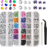 5820 Stück Strasssteine ​​​​Nägel, Glitzersteine ​​​​Nägel Und Halbrunde Perlen, AB Kristall Rhinestones, Flatback Nagel Steine ​​Mit Pinzette Und Stift Für Nagel/Diy (Mehrere Größen Und Farben)