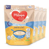 Kaszka mleczna Milupa Gentle Start - Płatki dla niemowląt bez glutenu, bez oleju palmowego - Bez konserwantów i barwników - Od 5 miesiąca - 4 x 400 g
