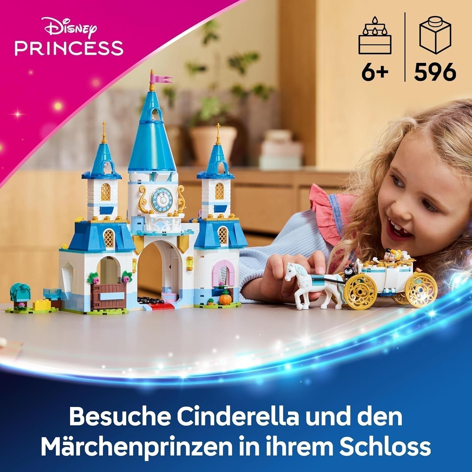 LEGO® Disney Zamek księżniczki Kopciuszek i powóz konny, zestaw dla dziewczynek od 6 lat, fantastyczna zabawka z księżniczką Kopciuszkiem i uroczymi minilaleczkami księcia, pomysł na prezent dla fanów Disneya 43275 Zestawy do budowania Szukaj w sklepie LEGO
