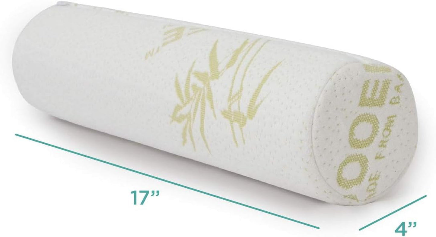 Podkładka pod szyję Milliard Visco z pianką, którą można prać, Certyfikat Oeko-Tex, Średnia twardość, 10X43cm, Idealna dla alergików, Poduszka podróżna, Poduszka wokół szyi, Rolka pozycjonująca, Rolka pod kolana Poduszki ortopedyczne na szyję Naty Shop