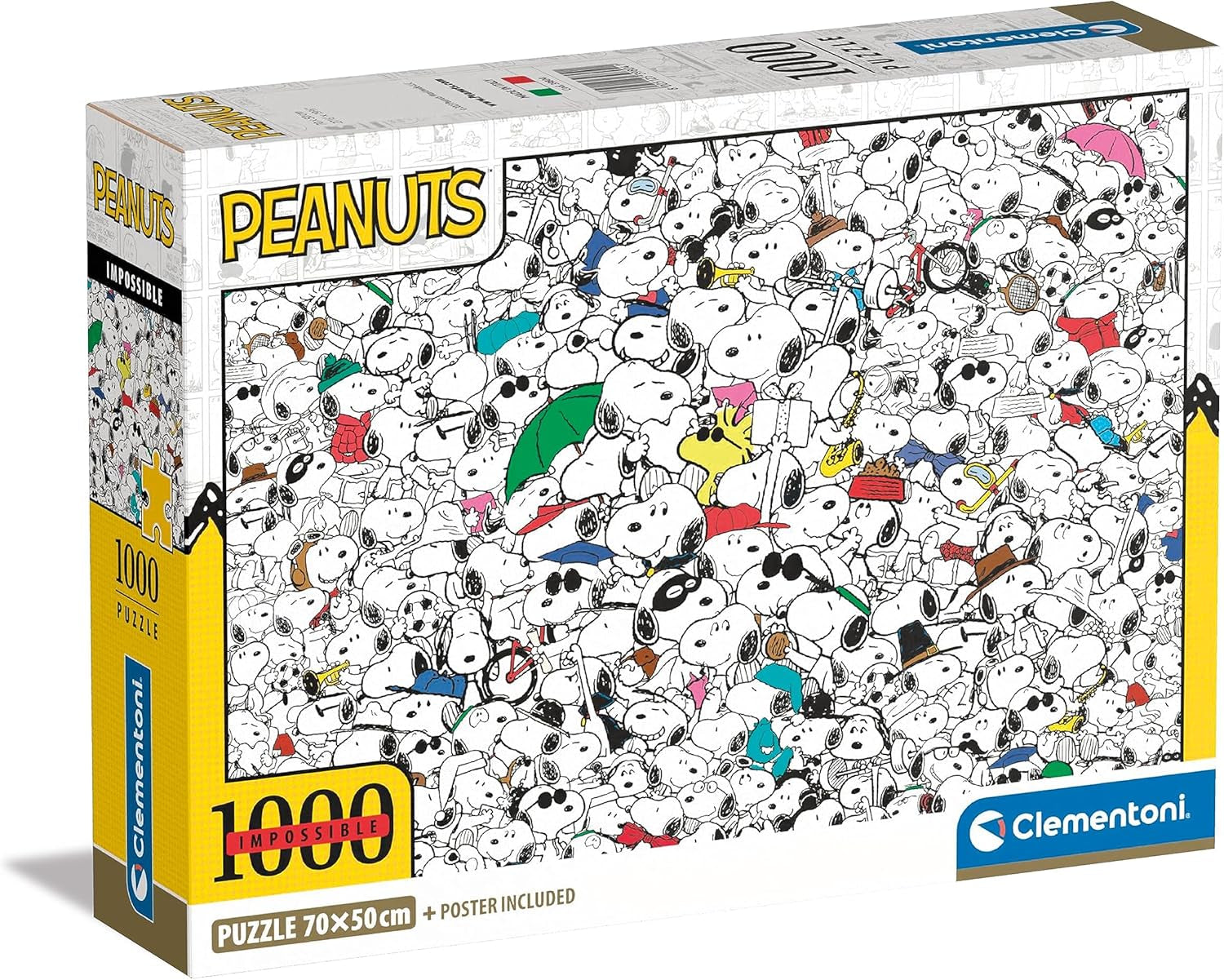 Clementoni - 39804 - Impossible Puzzle Peanuts - 1000 elementów puzzle dla dorosłych i 14-latków, gra zręcznościowa dla całej rodziny Puzzle Naty Shop Domyślny tytuł