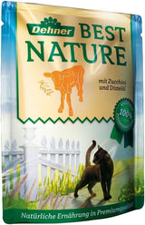 Dehner Best Nature Katzenfutter Multipack, Nassfutter, für ausgewachsene Katzen, je 2 x Kalb / Wild / Huhn / Kaninchen, 8 x 85 g Torba (680 g)