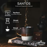 WYCIECZKA KAWOWA Santos Kaffeebohnen 1kg - Mittlere Röstung - Aroma Caramel - Für All Kaffeemaschinen - 100% Arabski