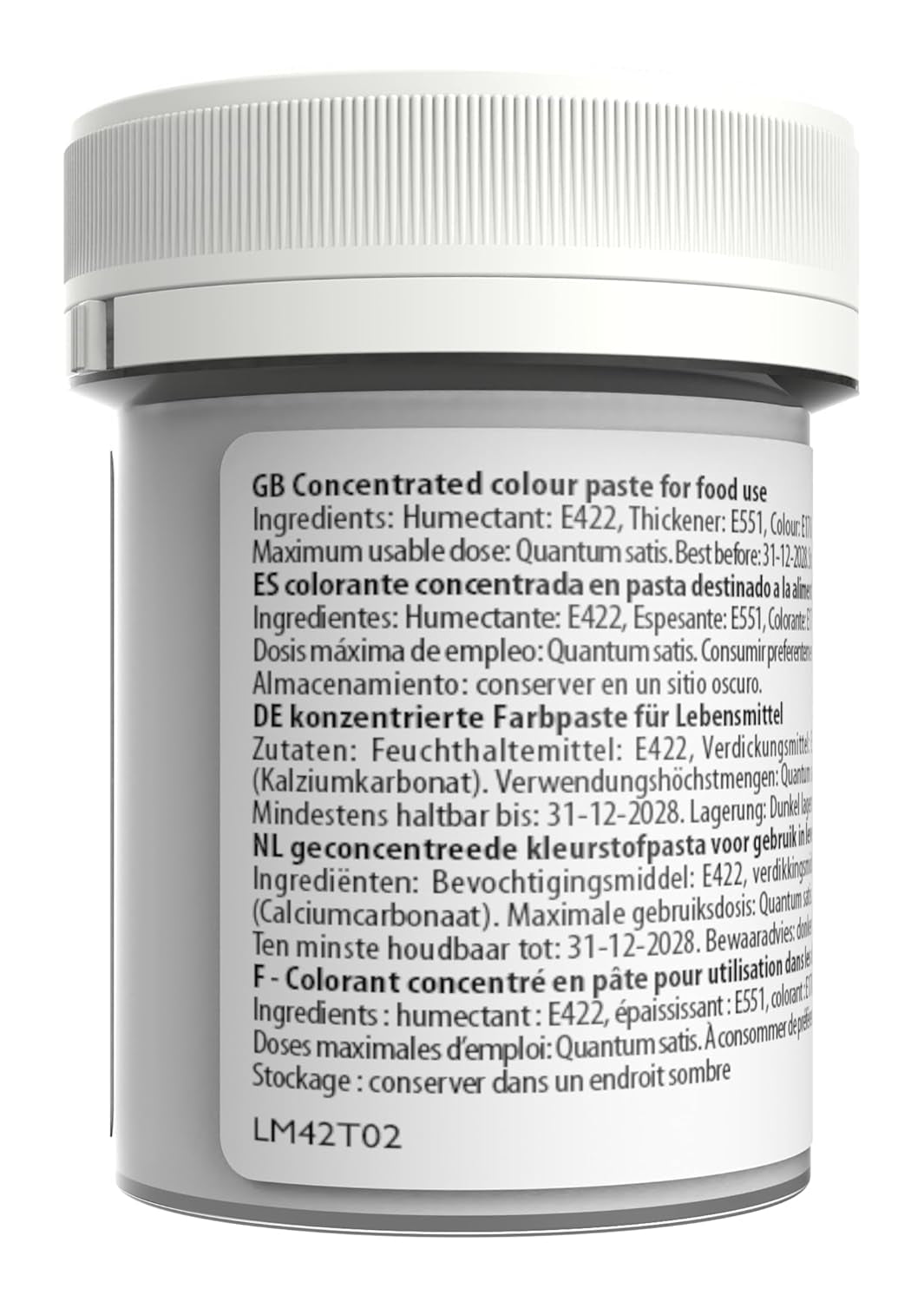 Barwnik spożywczy Sugarflair Max Concentrated White Extra, silnie skoncentrowany barwnik spożywczy do marcepanu i fondantu, barwnik w paście Max Concentrate - 42 g