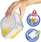 Max Home 8-pakowe szklane, hermetyczne pojemniki Szklane pudełko śniadaniowe do kuchenki mikrofalowej Zamykane pojemniki na żywność 550 ml przezroczyste pokrywki Pojemniki na żywność (16538) Pudełka do przechowywania żywności Naty Shop