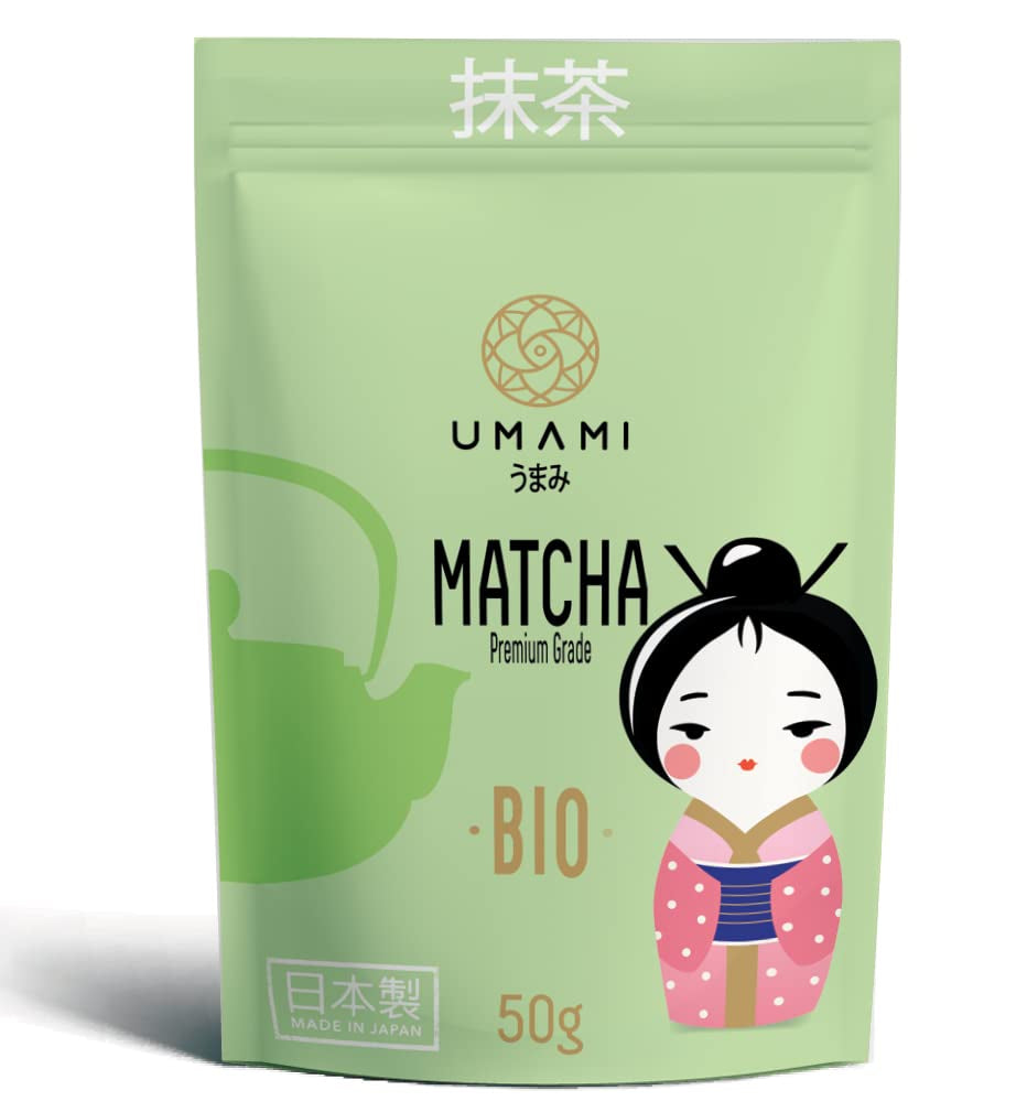 Bio zielona herbata w proszku Matcha Umami - najwyższej jakości, uprawiana w Uji, Kyoto (Japonia) Z upraw ekologicznych. 50 gr