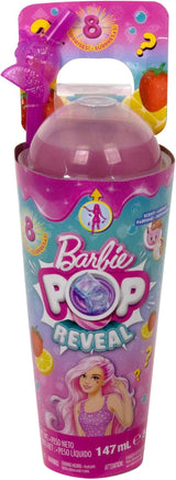 Barbie Pop Reveal Fruit — lalki-niespodzianki z 8 owocowymi niespodziankami, w tym lalką z zapachem truskawkowej lemoniady i puszystym szczeniakiem, od 3 lat, HNW41