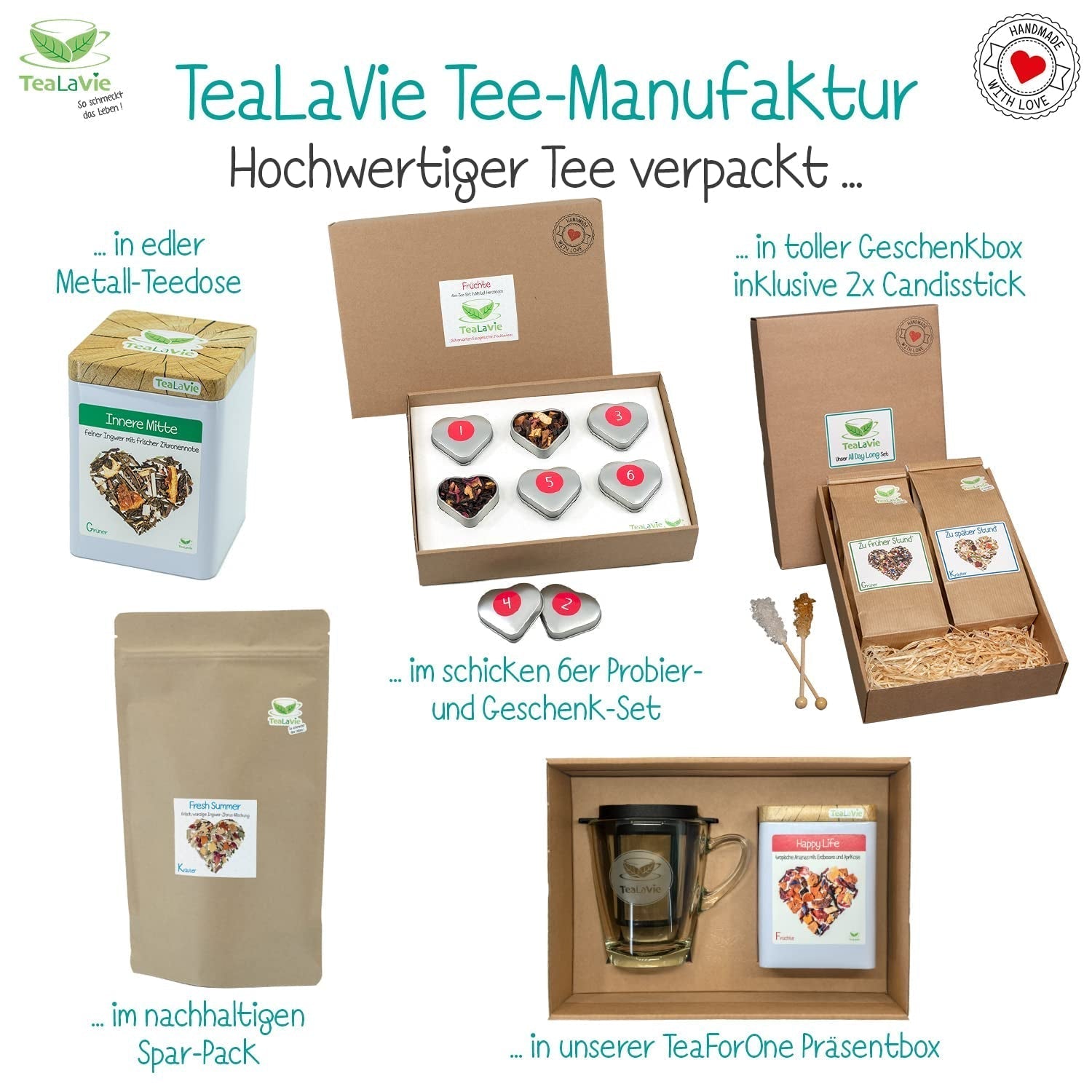Tealavie Zestaw upominkowy 6 herbat owocowych (60 g) Zestaw próbny Pudełko z podziękowaniami Pomysły na prezenty dla kobiet Współpracowników Dzień Matki 2024