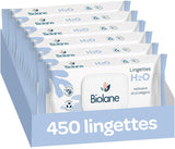 BIOLANE - Chusteczki nawilżane dla niemowląt z wodą - 225 chusteczek - 3 x 75 sztuk - Delikatne i skuteczne czyszczenie - Od urodzenia - Francuska jakość