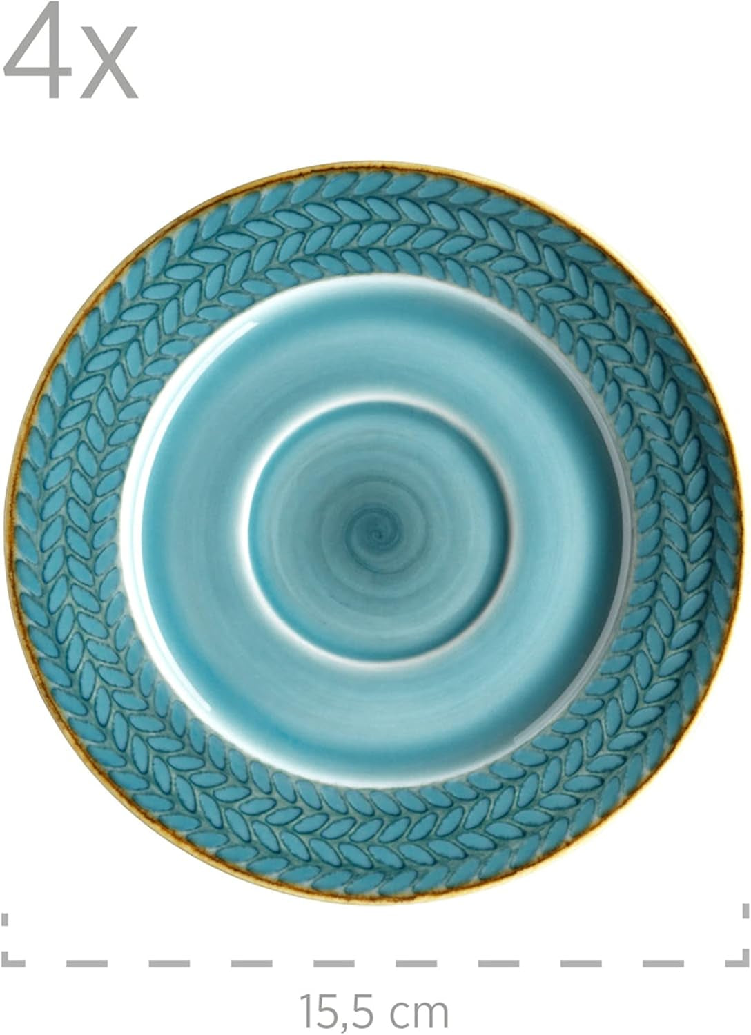 Zestaw do kawy Prospero Premium dla 4 osób, jakość restauracji, 12-częściowy nowoczesny serwis do kawy w unikalnym stylu vintage, trwała porcelana, niebieski
