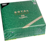 Papstar, 50 serwetek „ROYAL Collection” 1/4 złożenia 40 cm x 40 cm ciemnozielony „Casali”, #84884