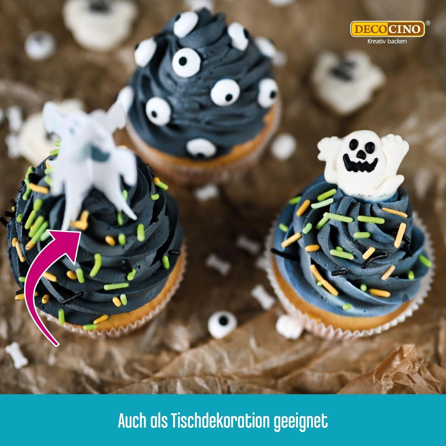 Decocino Halloween Sprinkles, wielokolorowe, 120 gramów Posypka Naty Shop