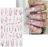 JMEOWIO 3D Nagelsticker Blumen Nail Art Naklejka Selbstklebend Nagelaufkleber 5D Stereoskopisch Frühling Sommer Dekoration Nageldesign Zubehör 4 Blatt