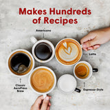 Oryginalny ekspres do kawy i espresso AeroPress, Przenośny ekspres do kawy na poziomie baristy z komorą, tłokiem i filtrami, Szybki ekspres do kawy i espresso