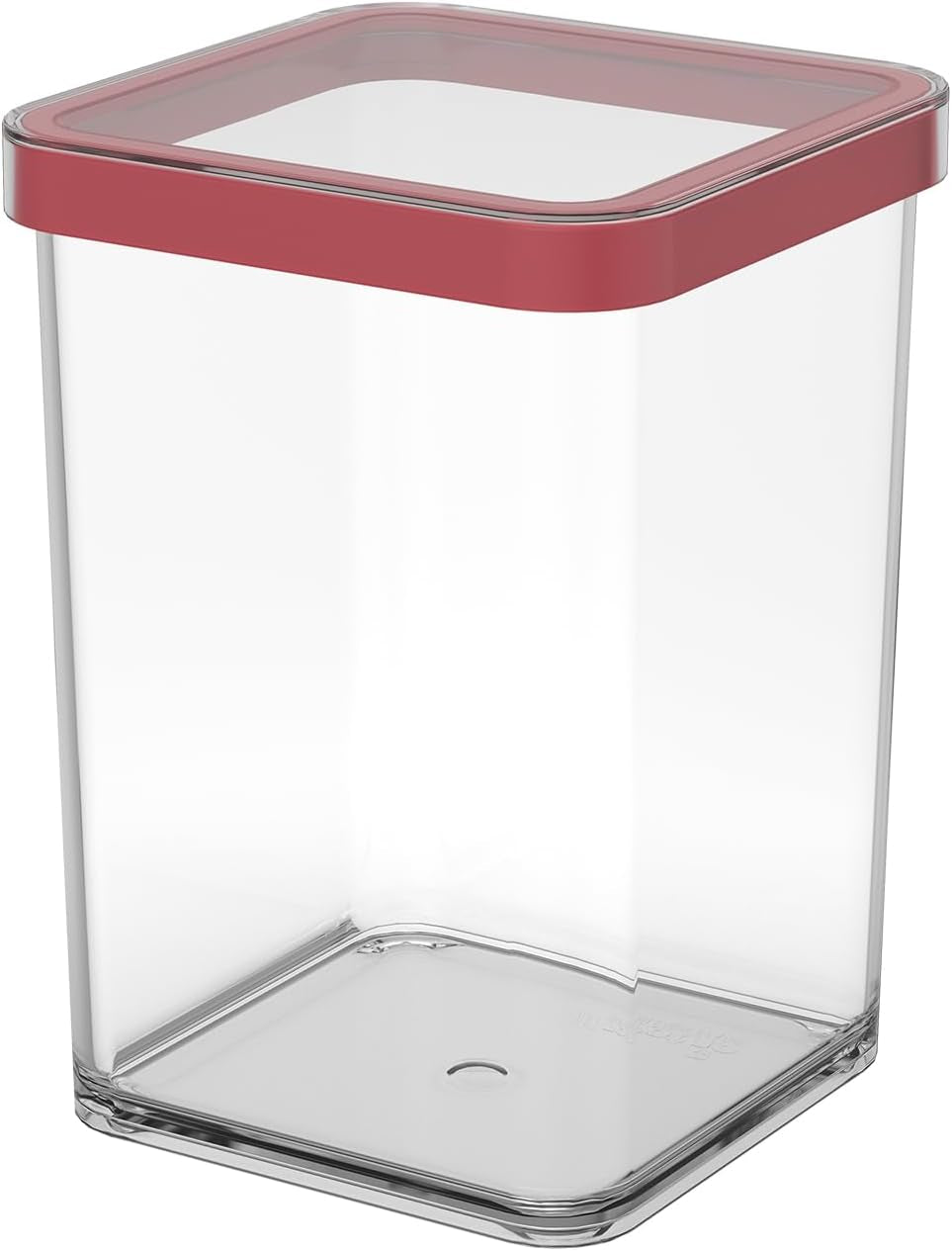 Rotho Loft Zestaw 5 słoików do przechowywania z pokrywkami, różne rozmiary, plastik spożywczy (PP) niezawierający BPA, przezroczysty/czerwony, (21,4 x 21,4 x 23,5 cm) Pudełka do przechowywania żywności Naty Shop 1 L Square