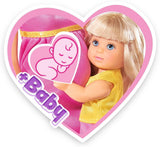 Simba 105733673 - Steffi Love Happy Family, lalka w ciąży, Kevin, Evi i dziecko z wózkiem, 11 sztuk, akcesoria, 30 cm, wiek 3+