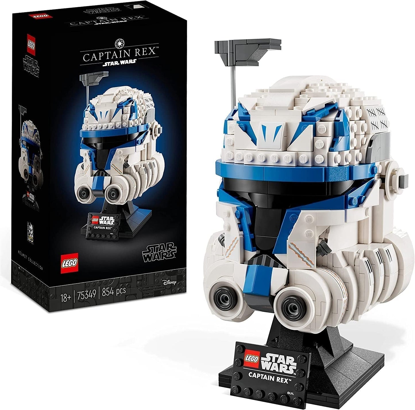 LEGO 75349 Star Wars Zestaw hełmu Kapitana Rexa Clone Wars Model kolekcjonerski Seria 2023 Pamiątka i pomysł na prezent Zestawy do budowania Besuche den LEGO-Store Singur