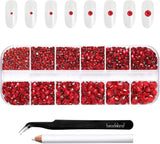 Beadsland 2500 szt. Glas Nailart Strasssteine ​​​​Kristall Flatback Edelsteine ​​​​Runde, ​​Für Handwerk Gemischt 8 Größen SS4 ~ SS30 Mit Picking Pinzette Und Stift (Kristall Weiss)