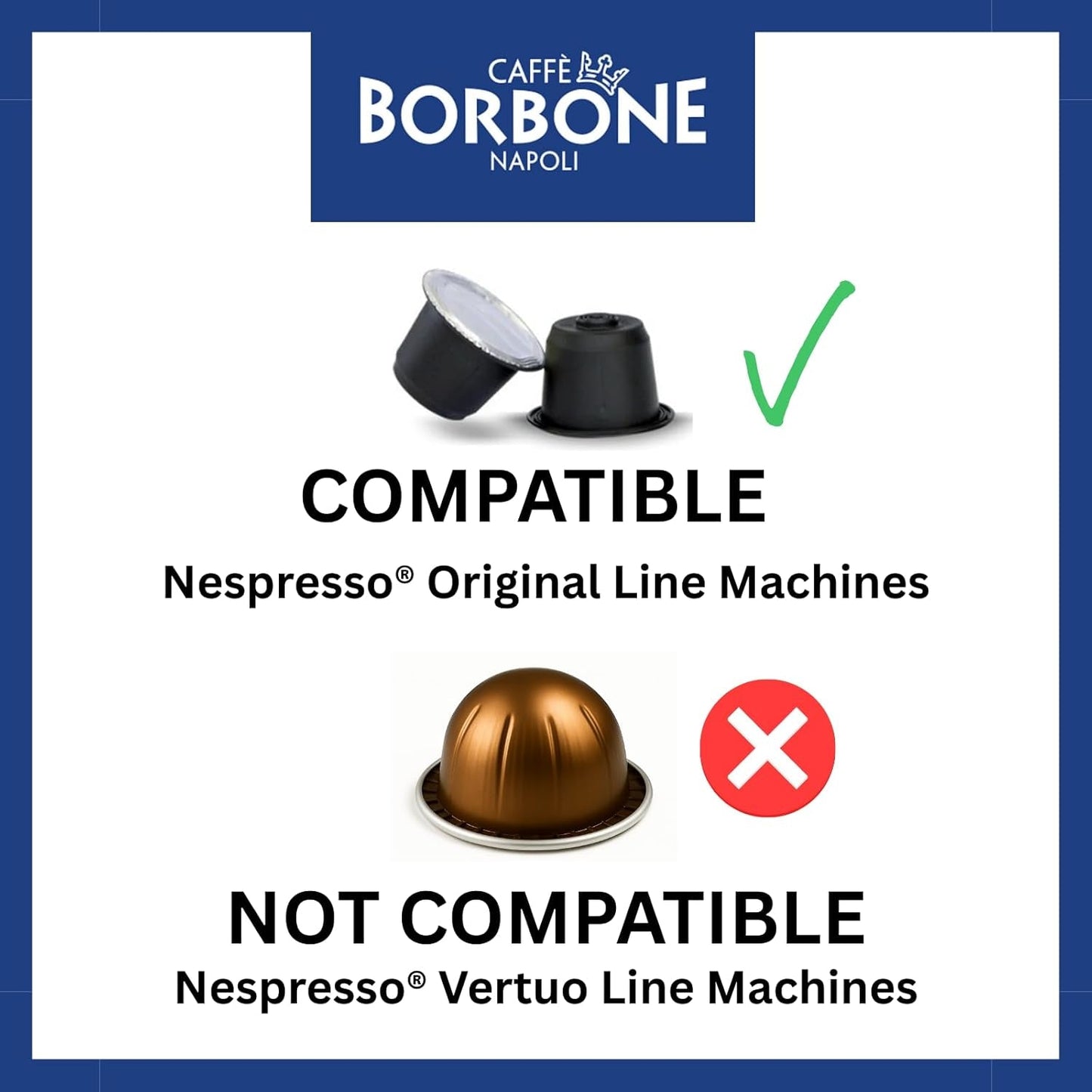 Caffè Borbone Respresso, Blue Kaffeemischung - 100 kapsułek - Kompatybilne z Nespresso®* Haushalts-Espressomaschinen