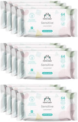 Naty Shop Mama Bear Sensitive Chusteczki dla niemowląt bezzapachowe, 64 szt. (12 szt.)