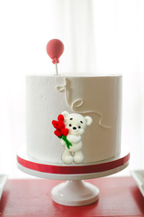 Jadalna dekoracja cukrowa, Miś z tulipanami. Ozdoby od Naty Shop Sugar Paste