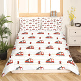 Zestaw Jungen Cartoon Auto Bedtuchen 135X200,Kinder Bau Fahrzeuge Tröster Abdeckung Für Kind Kleinkind Teens,Dinosaurier Bettbezug,Traktor Maschinerie Bagger Bettdecke Abdeckung,Lkw Autos Bedtuchen Naty Shop Multi 1 200*200+80*80*2