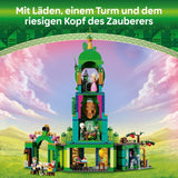 LEGO Wicked Wieża Witamy w Szmaragdowym Mieście, minilaleczki Glinda i Elphaba, prezent dla fanów filmu oraz dziewcząt i chłopców od 9. roku życia, którzy uwielbiają domki dla lalek 75684 Zestawy do budowania Besuche den LEGO-Store