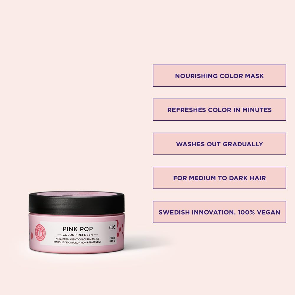 Maria Nila Color Refresh 300 ml - Odżywcza bomba koloryzująca zawierająca tymczasowe pigmenty koloryzujące, które szybko odświeżają kolor włosów. 100% wegańskie. Bez siarczanów i bez parabenów. Farba do włosów Naty Shop