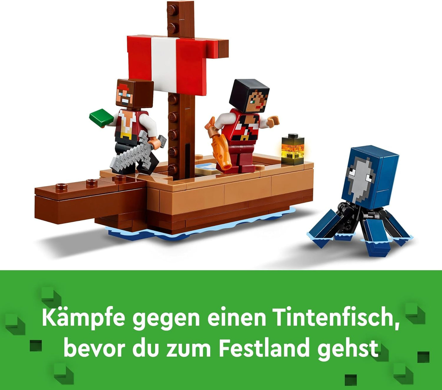 LEGO Minecraft Podróż statkiem pirackim Kałamarnica i wielbłąd Figurka pirata Zabawka do budowania statku Odgrywanie ról Prezent dla chłopców i dziewcząt w wieku 8 lat 21259 Zestawy do budowania Besuche den LEGO-Store