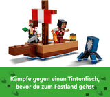 LEGO Minecraft Podróż statkiem pirackim Kałamarnica i wielbłąd Figurka pirata Zabawka do budowania statku Odgrywanie ról Prezent dla chłopców i dziewcząt w wieku 8 lat 21259 Zestawy do budowania Besuche den LEGO-Store