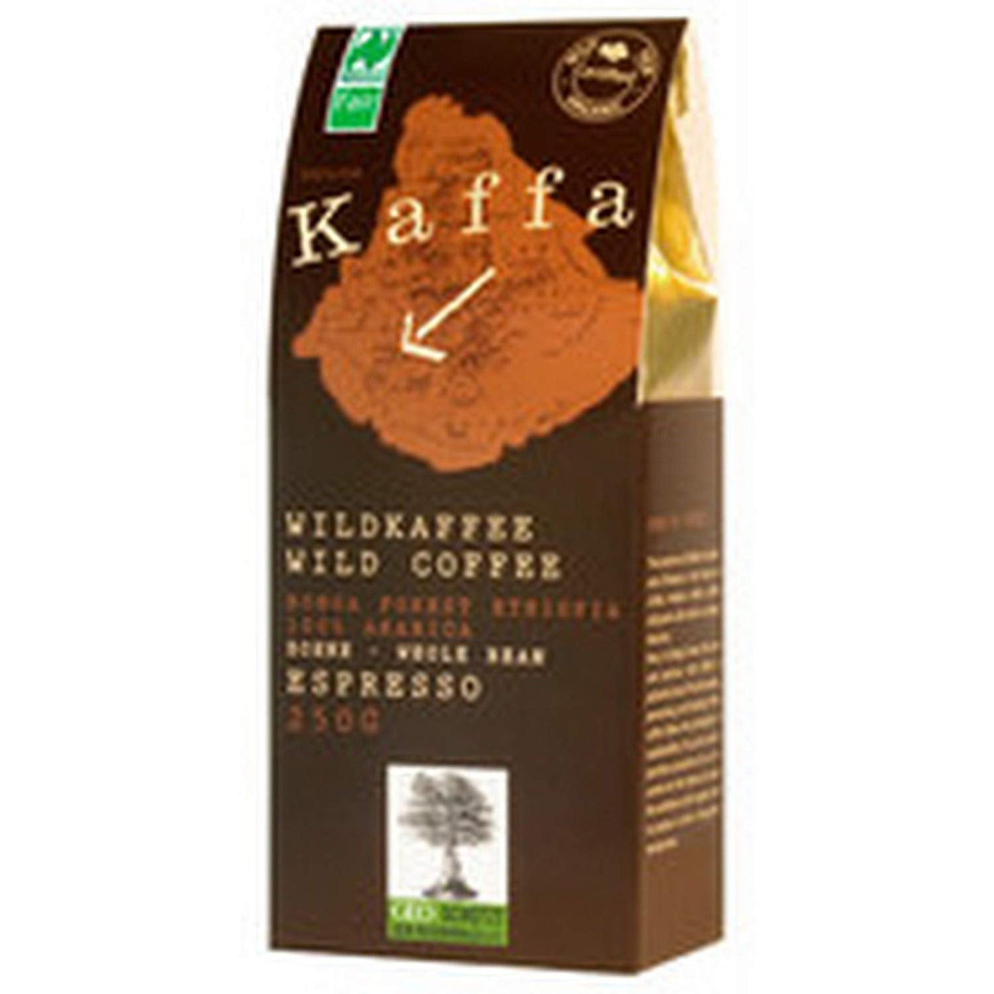 Espresso „Kaffa”, całe dzikie ziarna kawy (250 g) - Organiczne