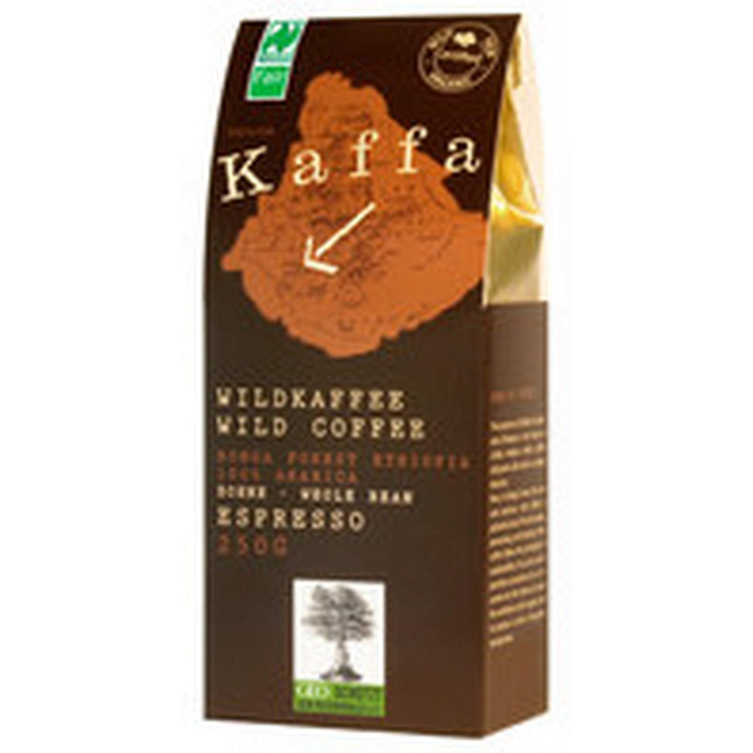 Espresso „Kaffa”, całe dzikie ziarna kawy (250 g) - Organiczne