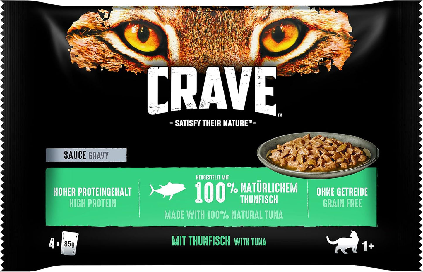 CRAVE Katze Portionsbeutel Wielopak sosu z tuńczykiem 13 x 4x85g